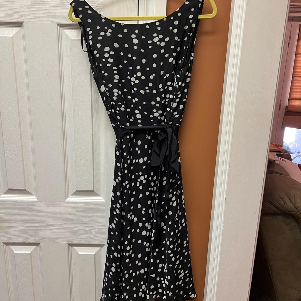 S.L. Fashions Polka Dot Asymmetrical Dress